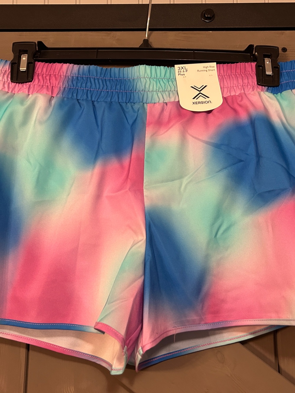 Xersion Tie-Dye Athletic Shorts in Pink, Blue & Aqua